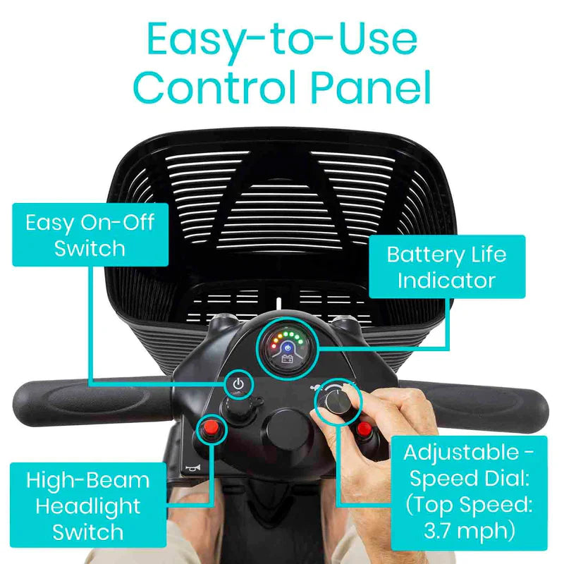 Vive Health - 3 Wheel Mobility Scooter - Long Range