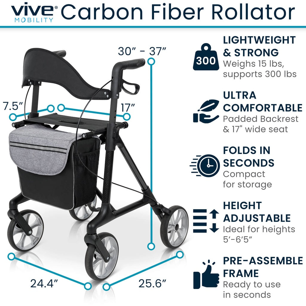 Vive - Rollators - Core Carbon Fiber Rollator 2.0