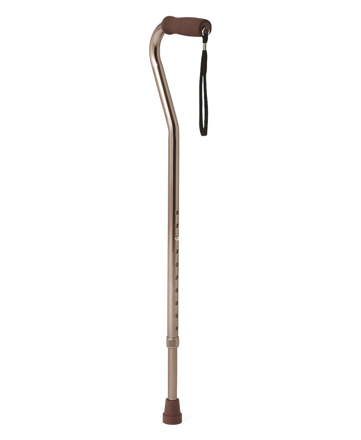 Medline Offset Handle Fashion Cane, Bronze