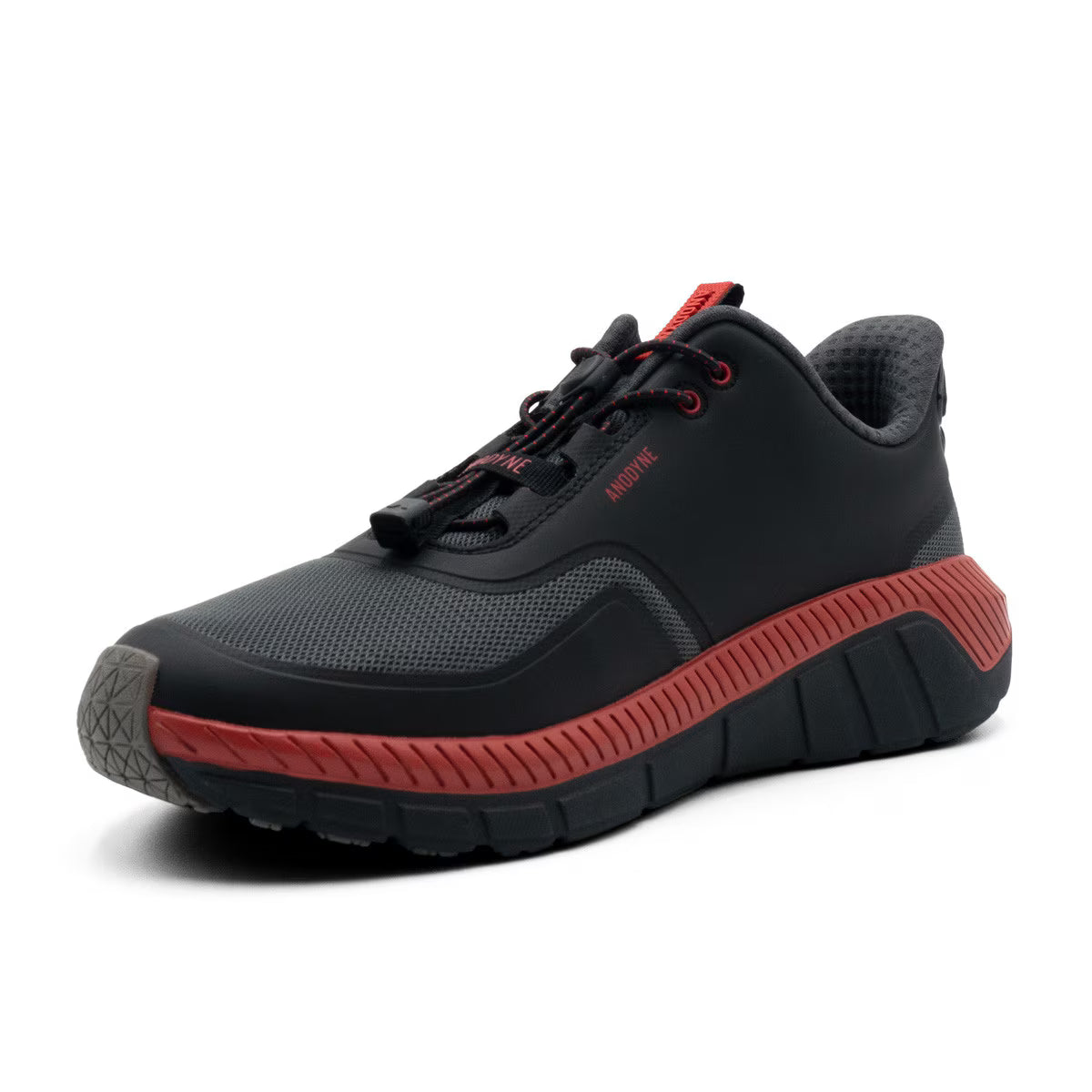 Anodyne - Diabetic Shoes - Hands Free No. 22 Men's Sport Runner w/ Heel Assist (Gen 2) - Black/Red or Grey/Black