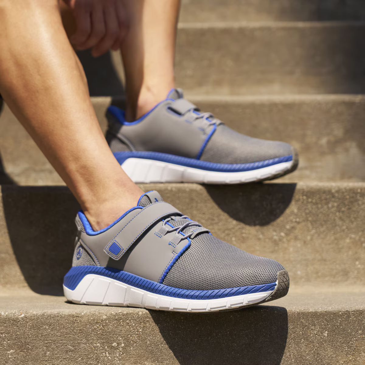 Anodyne - Diabetic Shoes - No. 46 Men's Sport Jogger w/ Heel Assist (Gen 2) - Black/Grey, Blue/Grey, or Grey/Blue