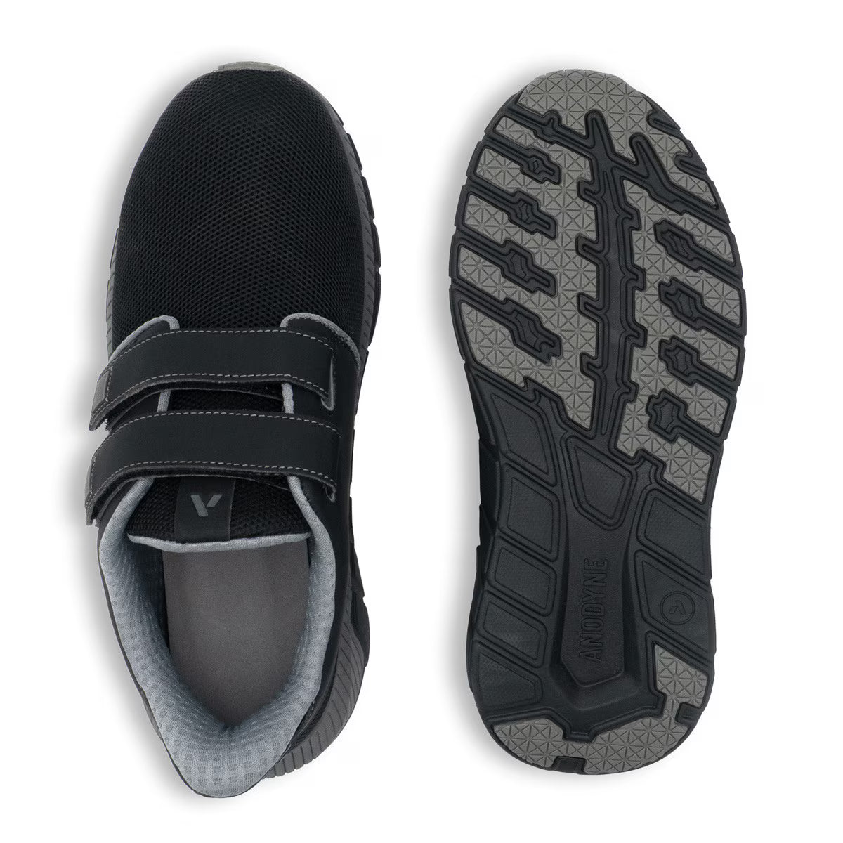 Anodyne - Diabetic Shoes - Hands Free No. 74 Men's Sport Double Depth w/ Heel Assist (Gen 2) - Black/Grey