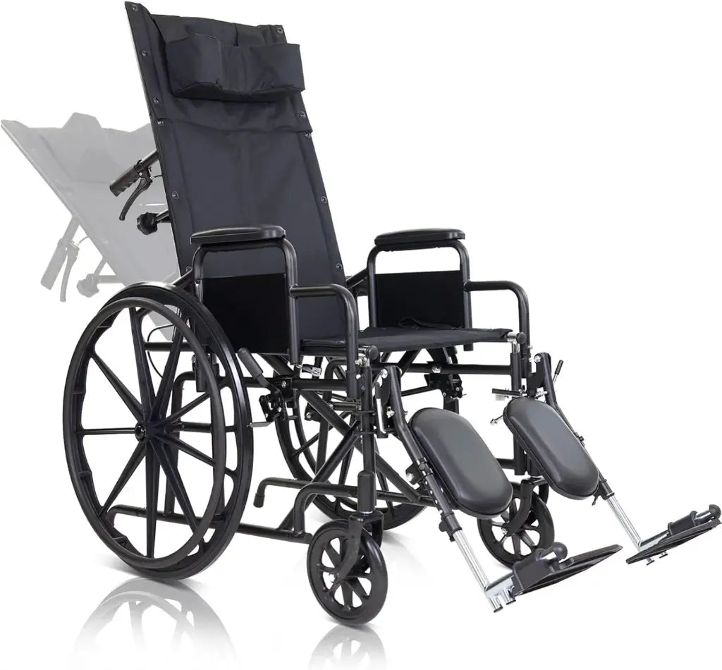 Vive - Reclining Wheelchair With Headrest - 16", 18" or 20" - HCPCS: K0006 | E0966 | E1226 | K0195