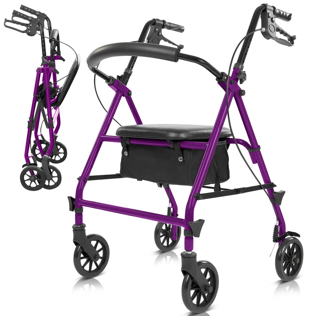 Vive - Core Rollator 6"- Black or Purple - HCPCS: E0143 | E0156
