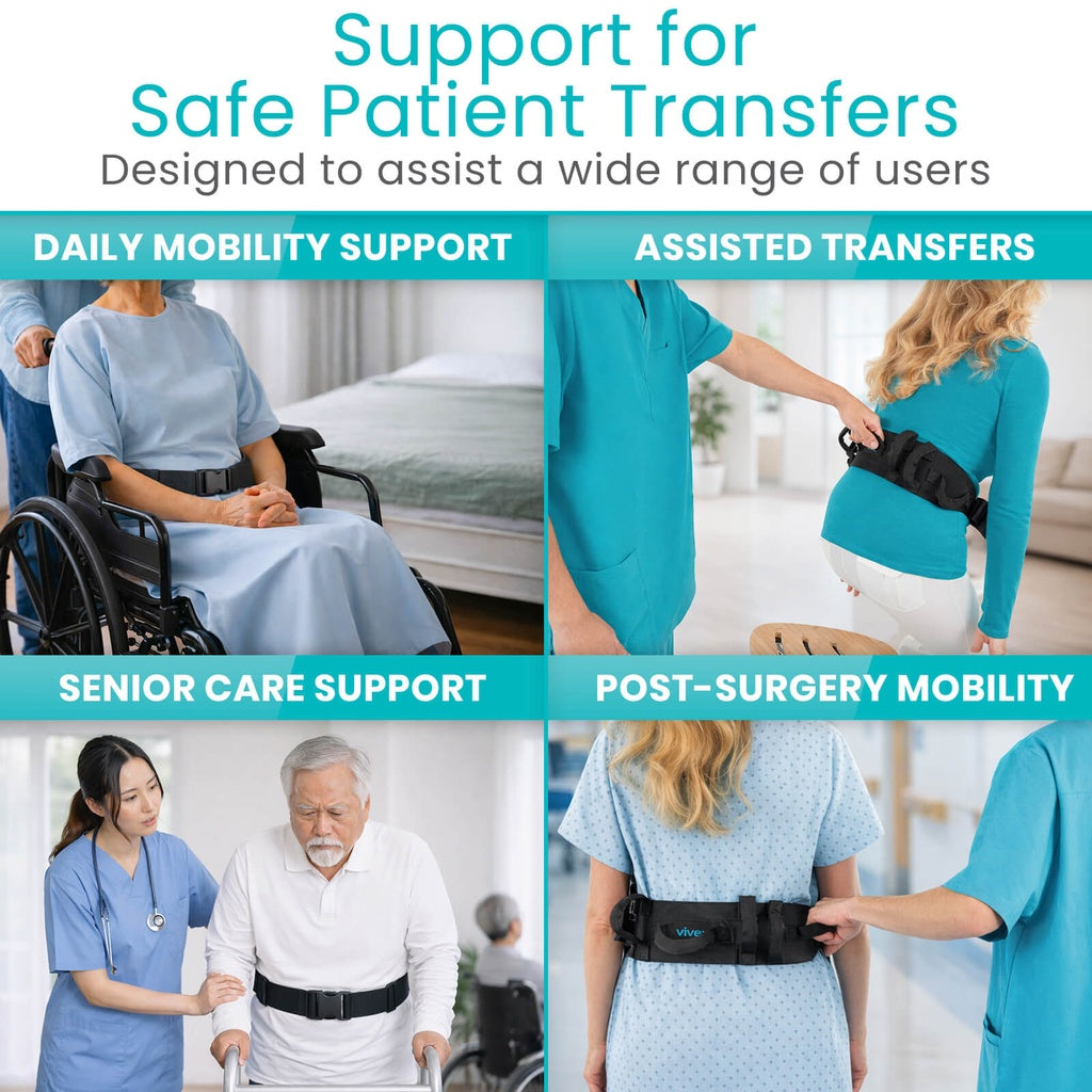 Vive - Walking Aid - Transfer Belt with Handles - Plastic Buckle - HCPCS: E0700