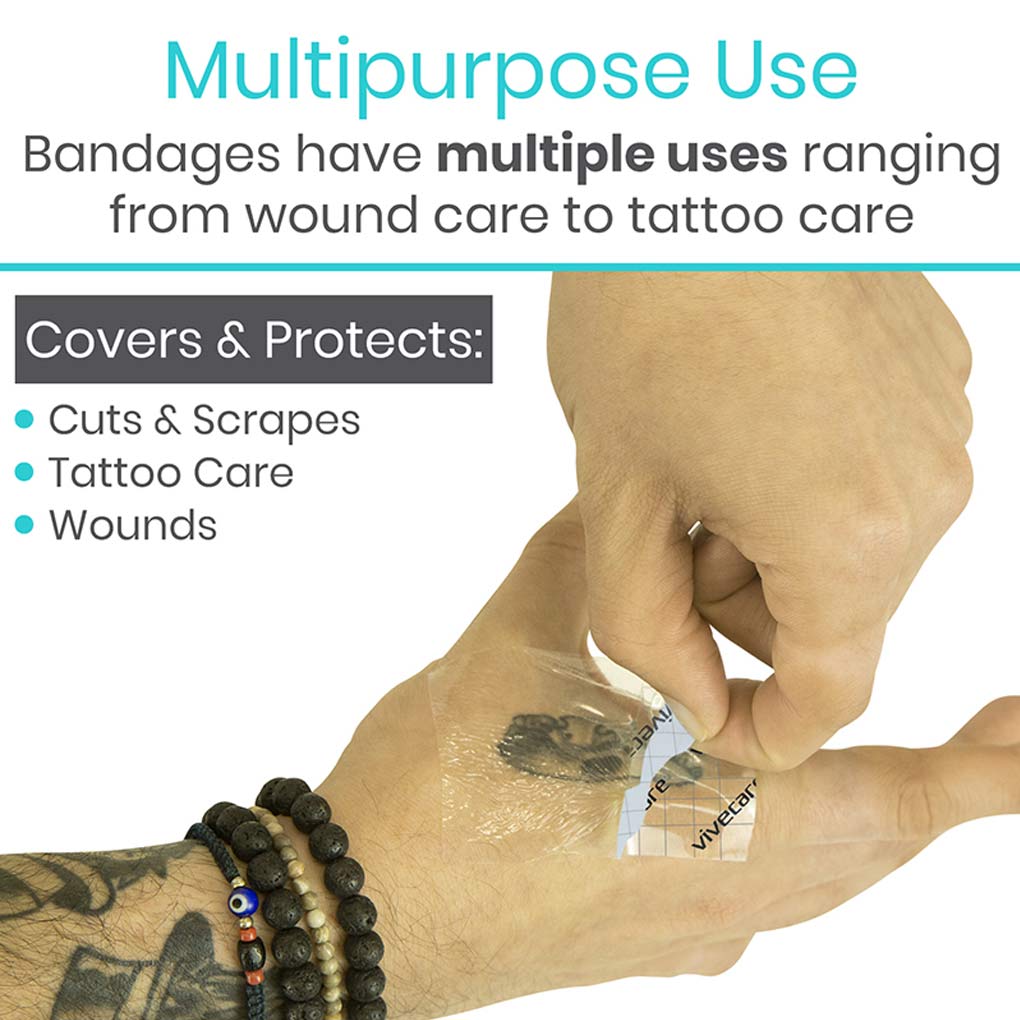 Vive -ViveCare - Bandages - Transparent Adhesive Bandage - 2", 4", 6", or 8" - HCPCS: A4452