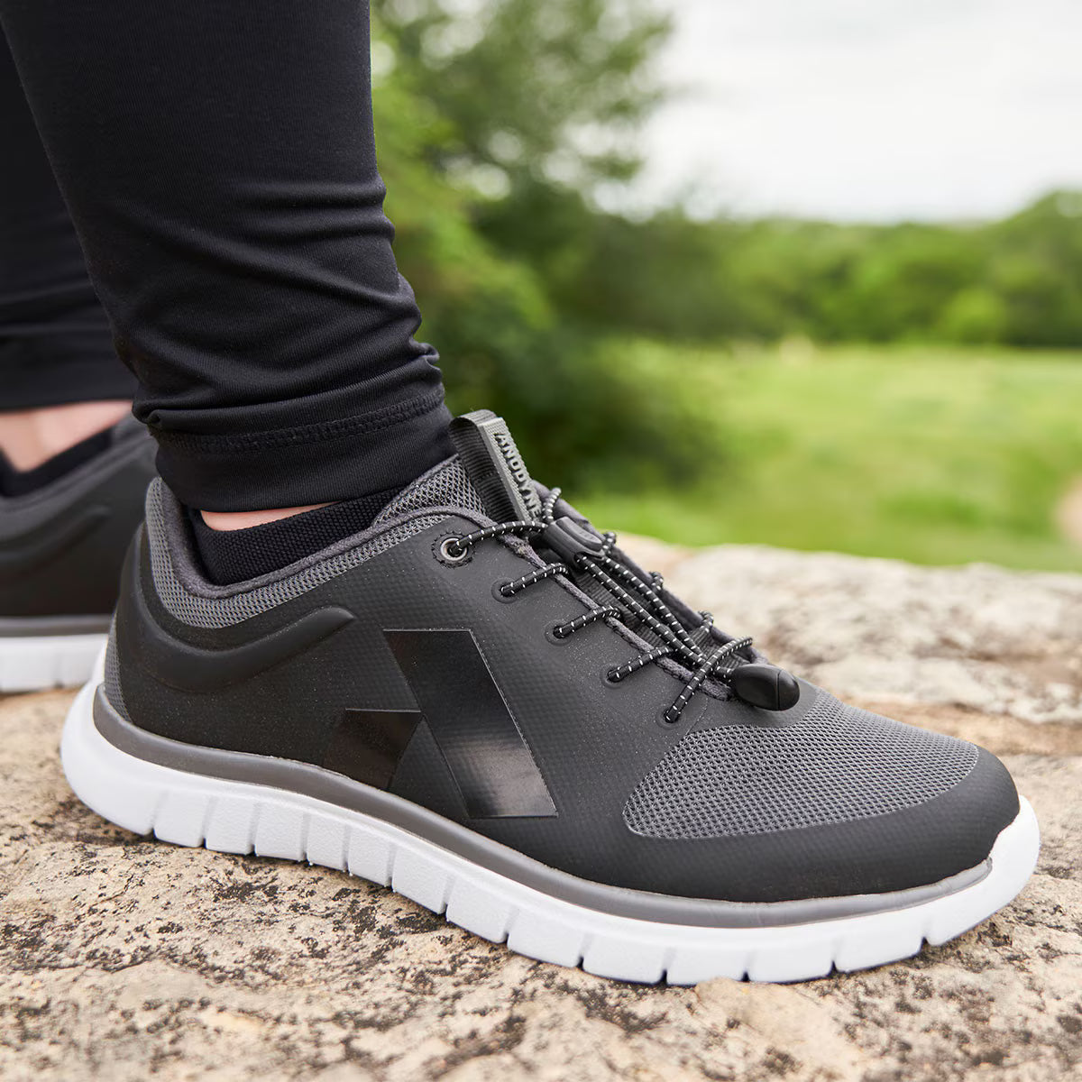 Anodyne - Diabetic Shoes - Hands Free No. 23 Women's Sport Runner W/ Heel Assist (Gen 2) - Black/Grey, Teal/Lime, or Light Blue
