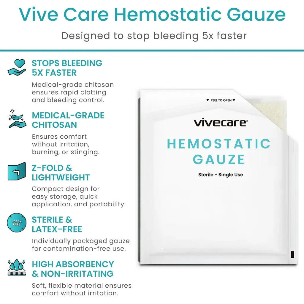Vive - ViveCare - Hemostatic Gauze - 2"x2" & 4"x4" - HCPCS: A6196