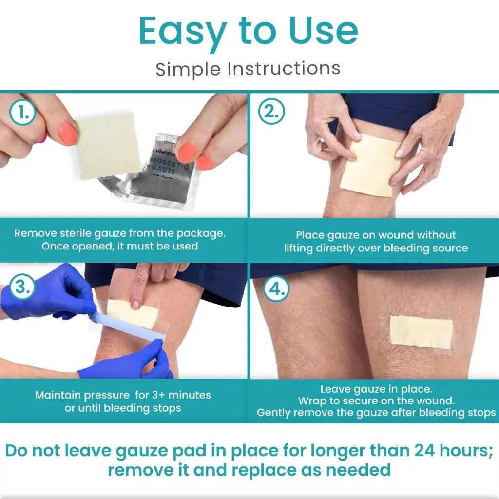 Vive - ViveCare - Hemostatic Gauze - 2"x2" & 4"x4" - HCPCS: A6196