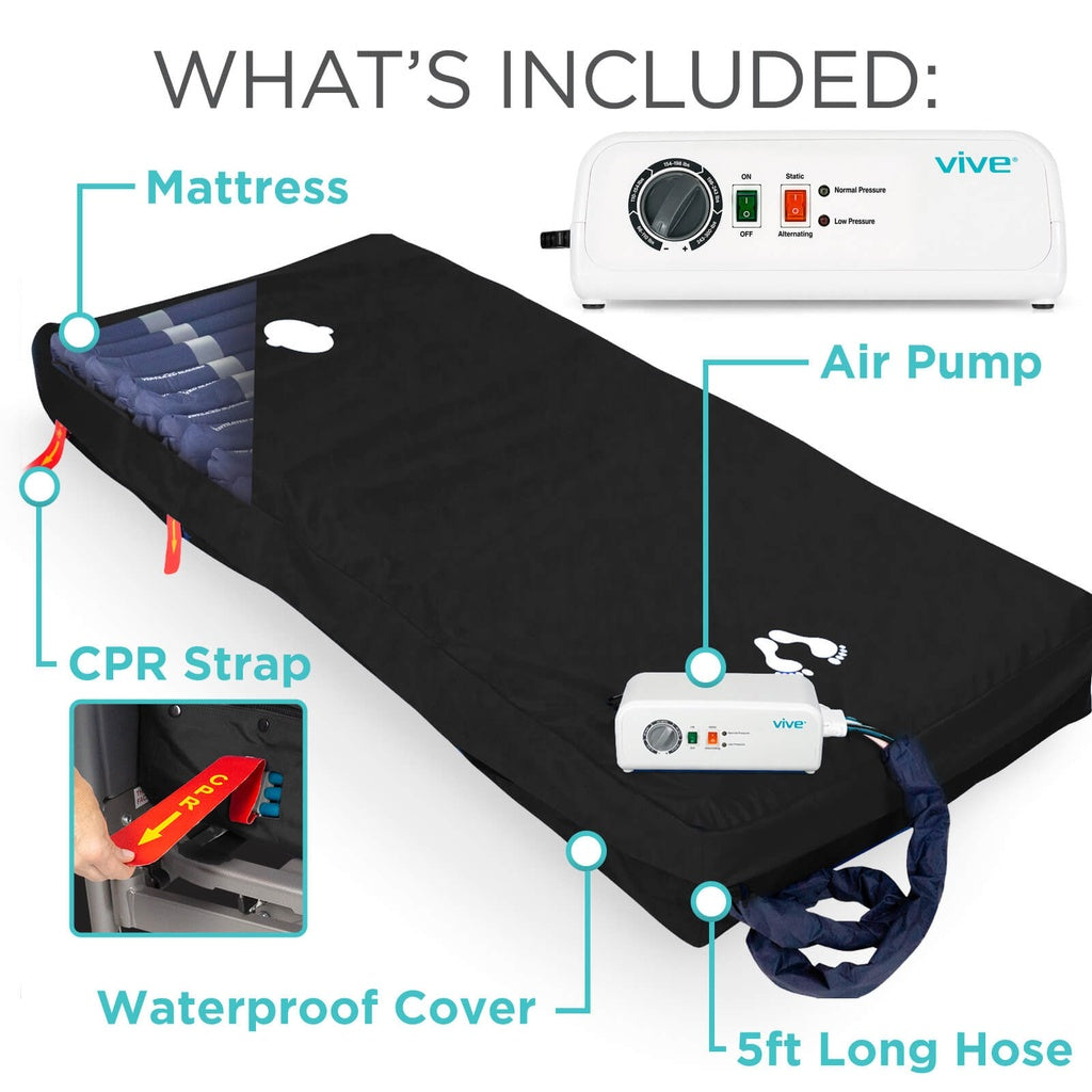 Vive - Low Air Loss Alternating Pressure Mattress 8" Standard - HCPCS: E0277