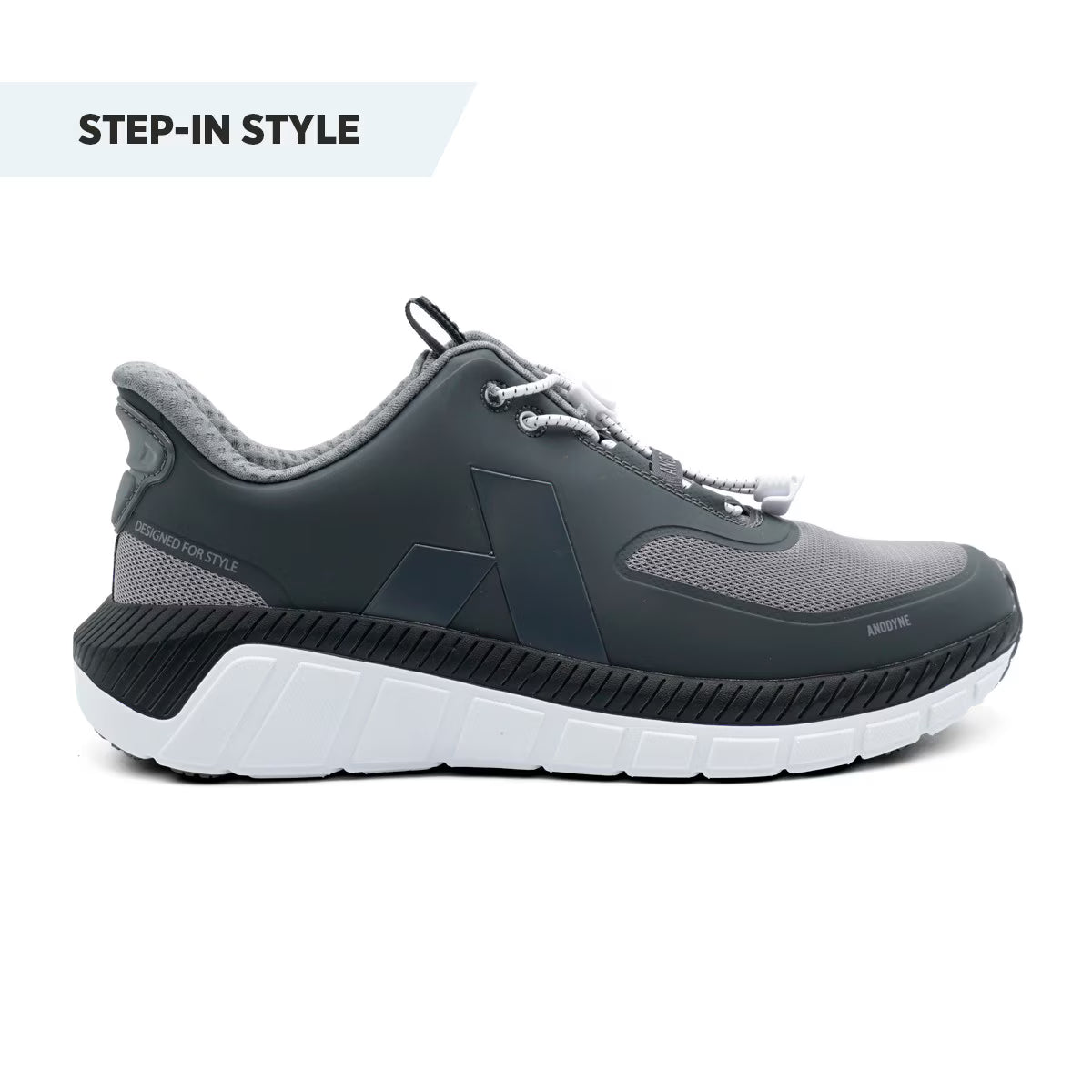 Anodyne - Diabetic Shoes - Hands Free No. 22 Men's Sport Runner w/ Heel Assist (Gen 2) - Black/Red or Grey/Black