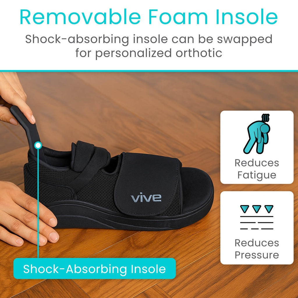 Vive - Brace - Post-Op Shoe Round-Toe - 2X-Small, X-Small, Small, Medium, Large, X-Large, or 2X-Large