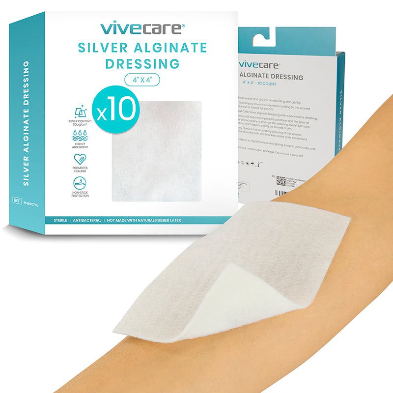 Vive - ViveCare - Dressings - Silver Alginate Sterile Dressings - 4"x4" or 2"x2" - HCPCS:  A6196
