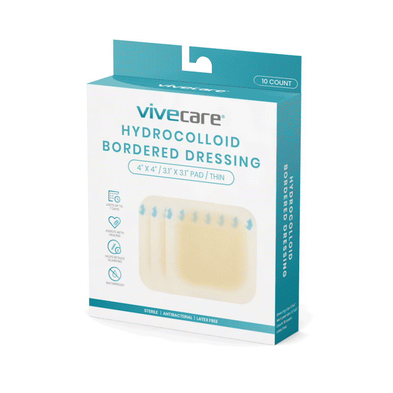 Vive - ViveCare - Dressings - Hydrocolloid Bordered Dressing (Sterile) 4" or 6" - HCPCS: 4"- A6237, 6" A6238