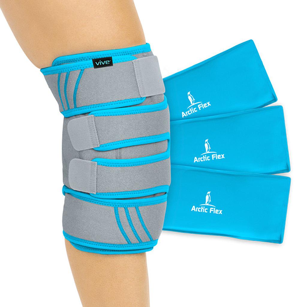 Vive - Cold Therapy - Knee Ice Wrap - Black, Grey, Black/Grey, or Grey w/Pink - HCPCS: A9273