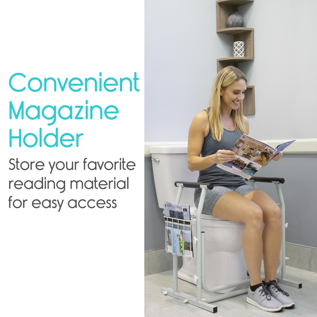 Vive - Stand Alone Toilet Rail - Lightweight & Portable - HCPCS: E0243