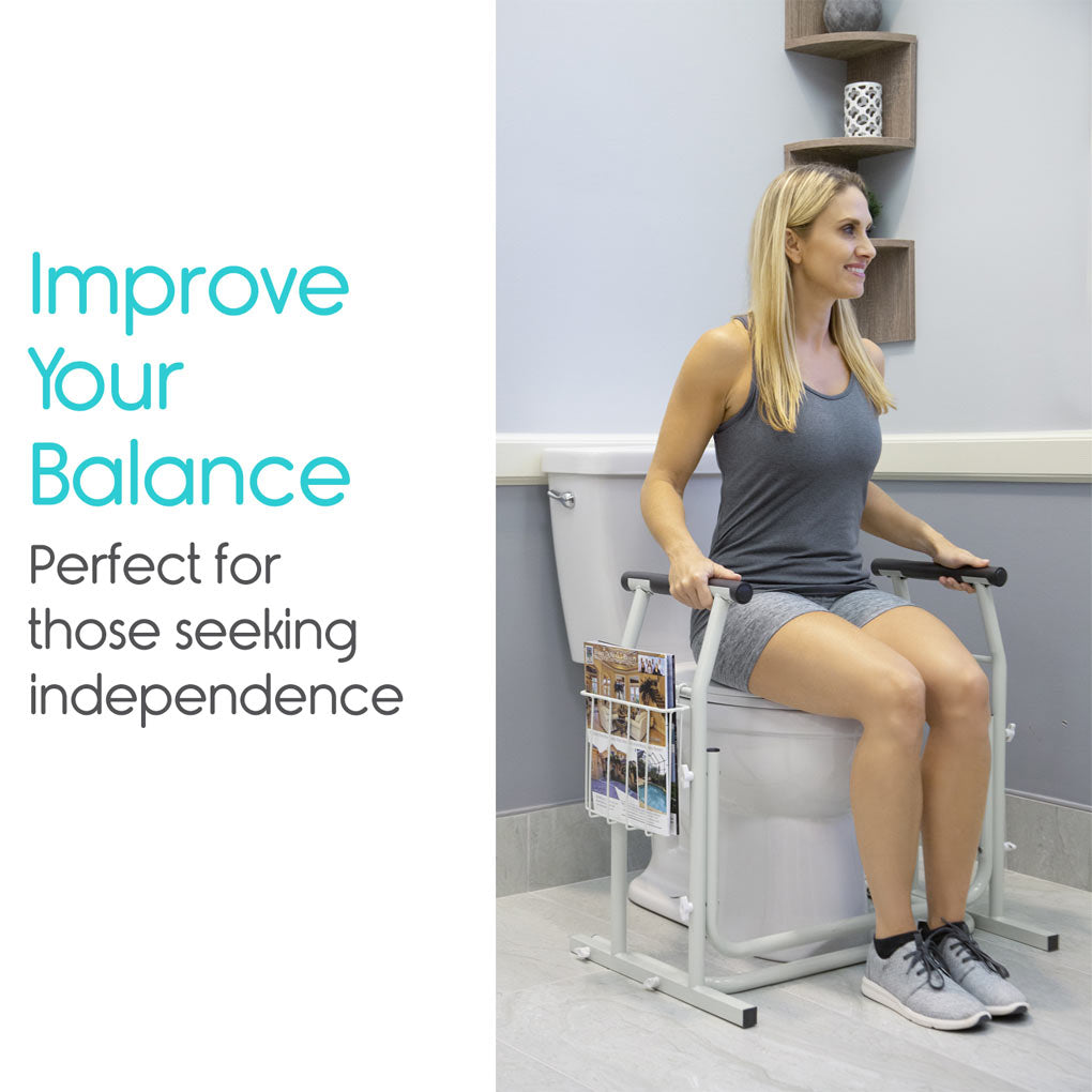 Vive - Stand Alone Toilet Rail - Lightweight & Portable - HCPCS: E0243