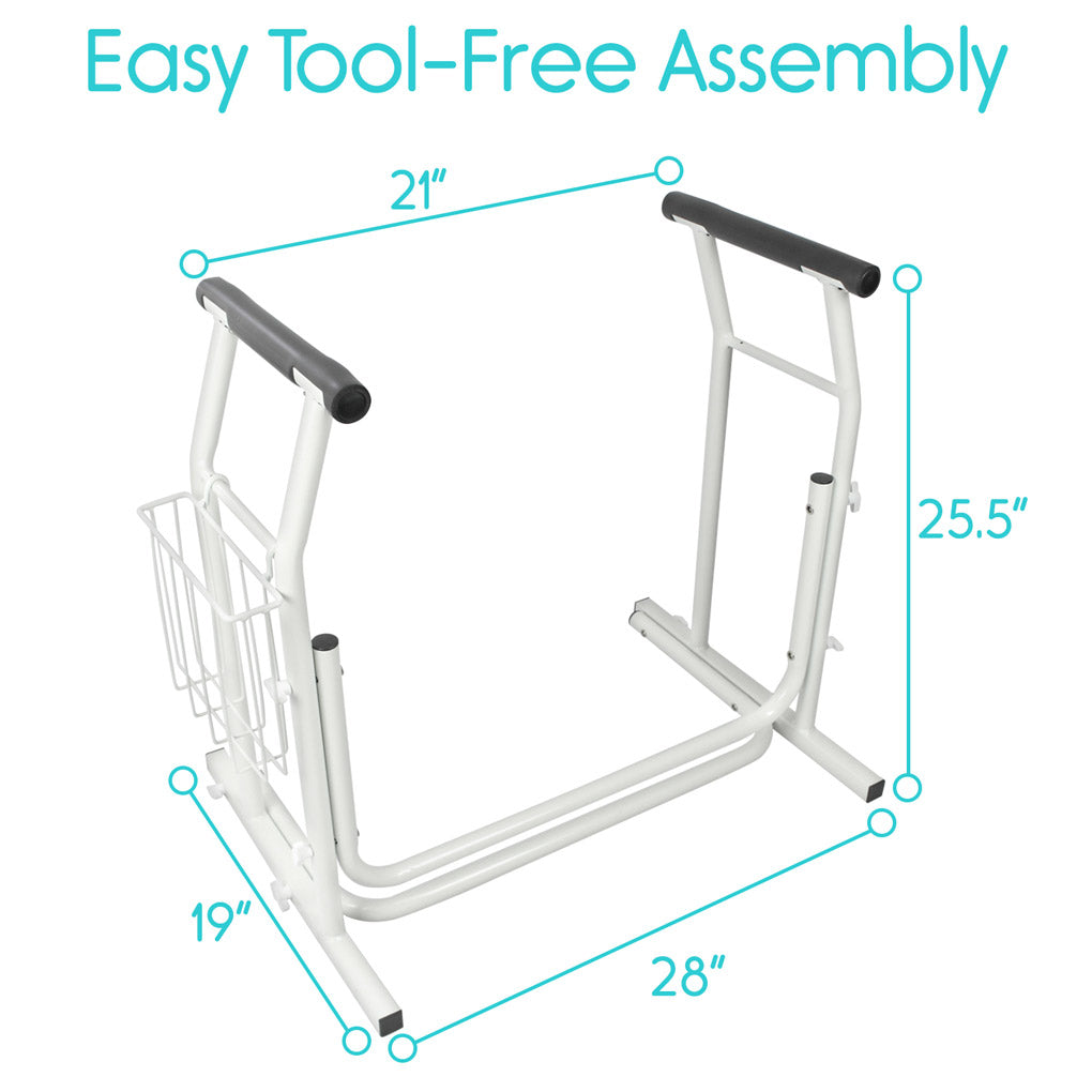 Vive - Stand Alone Toilet Rail - Lightweight & Portable - HCPCS: E0243