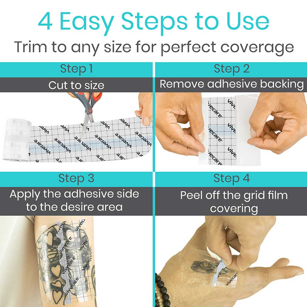 Vive -ViveCare - Bandages - Transparent Adhesive Bandage - 2", 4", 6", or 8" - HCPCS: A4452