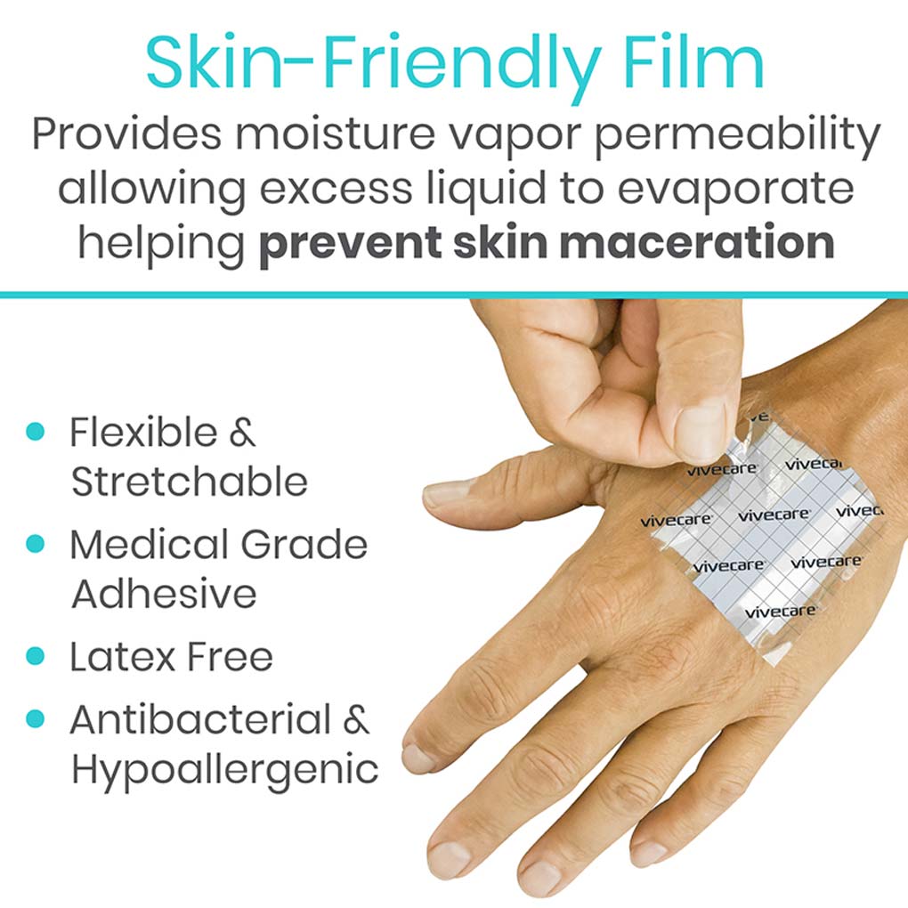 Vive -ViveCare - Bandages - Transparent Adhesive Bandage - 2", 4", 6", or 8" - HCPCS: A4452