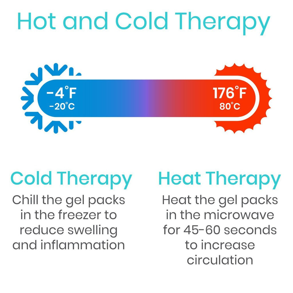 Vive - Cold Therapy - Knee Ice Wrap - Black, Grey, Black/Grey, or Grey w/Pink - HCPCS: A9273