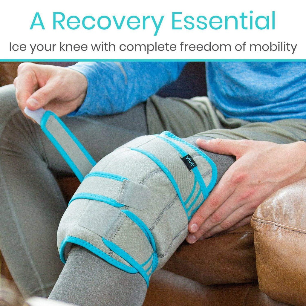 Vive - Cold Therapy - Knee Ice Wrap - Black, Grey, Black/Grey, or Grey w/Pink - HCPCS: A9273