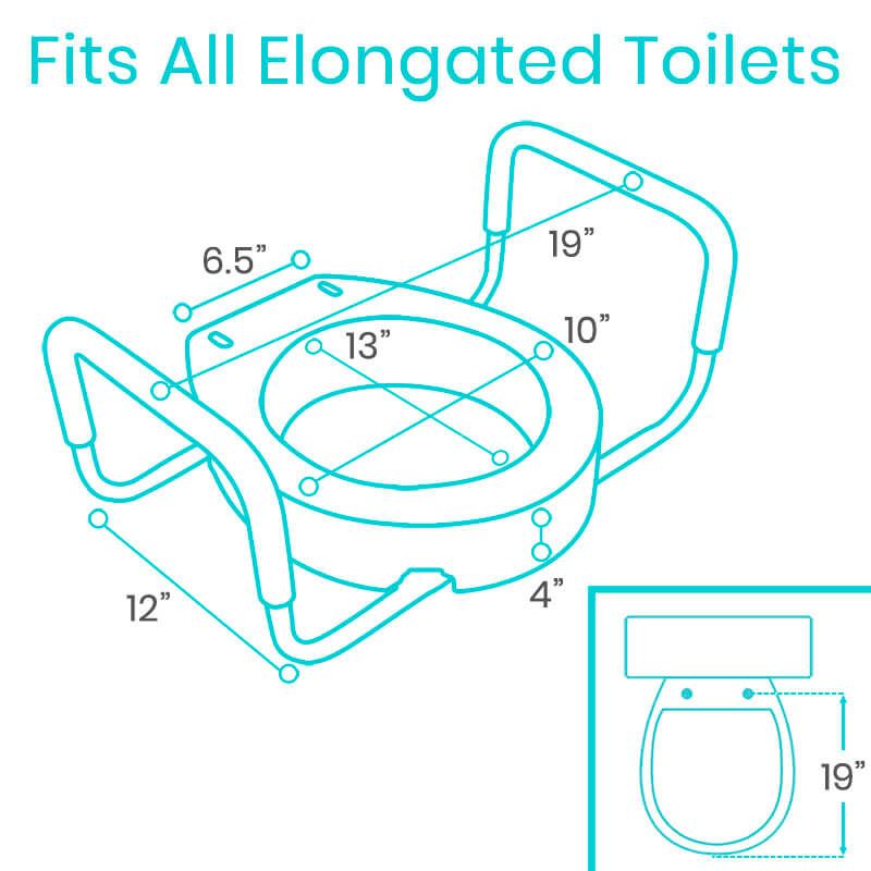 Vive - Toilet Seat Riser with Arms - HCPCS: E0244