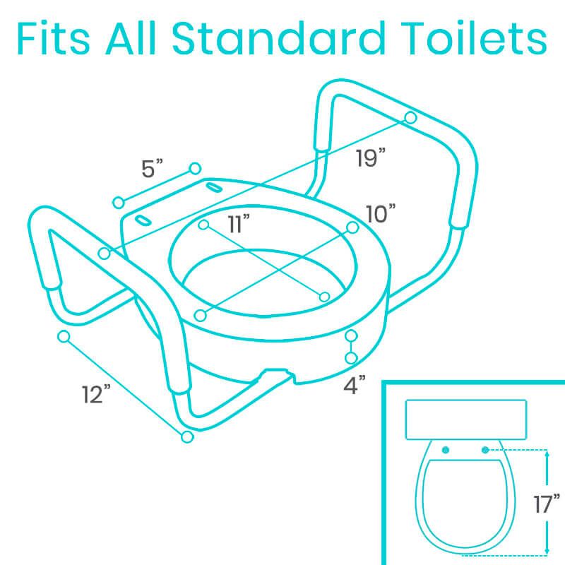 Vive - Toilet Seat Riser with Arms - HCPCS: E0244